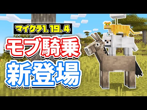 【マイクラ1.19.4/1.20】モブを騎乗させる方法(Ride)コマンドが新登場‼＆21億ブロック範囲指定・上限解除など詳しく解説！【マインクラフト】SNAPSHOT 23W03A