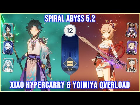 Xiao Hypercarry x Yoimiya Chevreuse Overload | Spiral Abyss 5.2 Full Star Clear | Genshin Impact