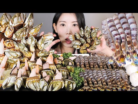 국내 최초 양식 성공🦐✨ 양식 보리새우(오도리)회, 거북손 먹방 Kuruma Shrimp & Barnacle [eating show] mukbang korean food