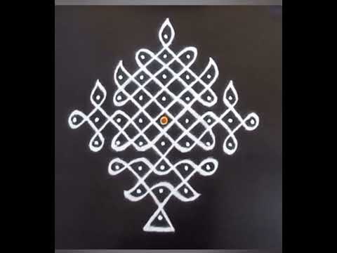 9 dot rangoli #chukkirangoli #melikalamuggulu #sikkukolam #pullikolam