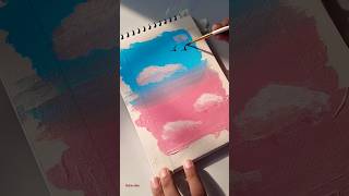 acrylic painting 🖌️🎨 | pink / blue sky painting #shorts #drawpretty #art #acrylicpainting #painting