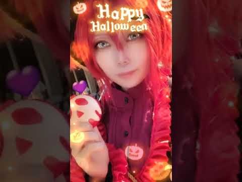 ツイステ仮装🎃Dハロでグロマスリドルになってきたよ🌹横動画は後日公開予定💜ハロウィンメニュー美味すぎる #アイドル #twst #ディズニー #cosplayer