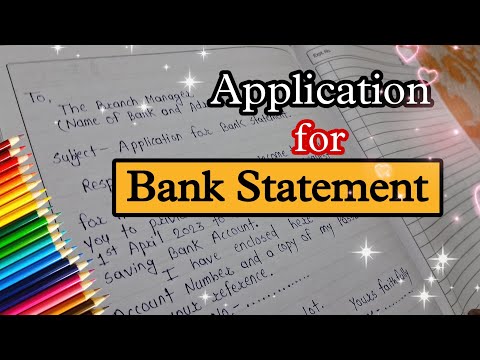 Application for Bank Statement ke application / Bank Statement application Bank Statement