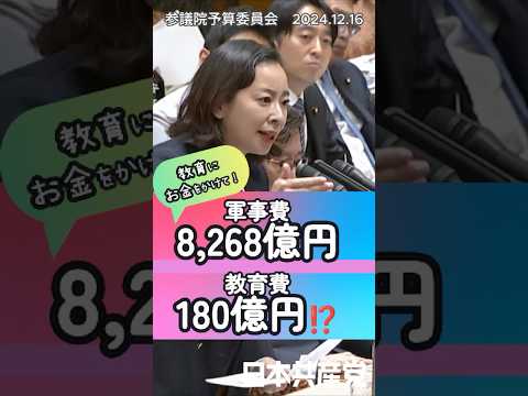 日本の教育にお金をかけて！軍事費に8,268億円、教育費にはわずか180億円！