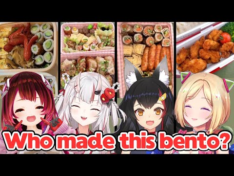 Who Made This Bento? Ayame, Mio, Roboco & Akirose Show Off Their Unique Bentos[Hololive/Eng+JpSub]