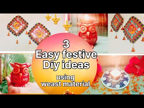 Festival diy using waste | पुराने चीज़ों से त्योहार के लिए home decor #diwalidiy#wastematerialcraft