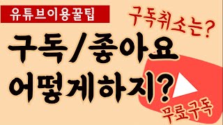 [유튜브 활용 꿀팁🙋🏻‍♀️] 유튜브 구독 돈 드나요? /유튜브 구독 좋아요 하는법 / 유튜브 구독 취소 하는 법 /무료 구독 / 유튜브 좋아요 싫어요 의미/ 구독 좋아요 알림설정