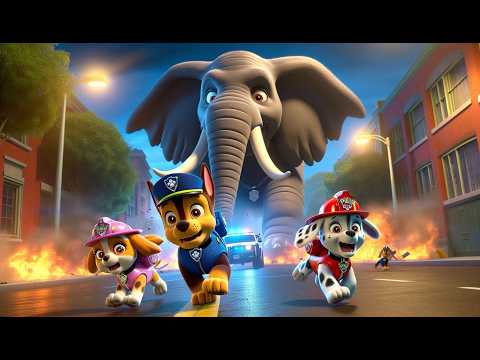 Paw Patrol Ultimate Rescue | CHASE x SKYE Run Away From Danger Elephant | Funny Story | Rainbow 3