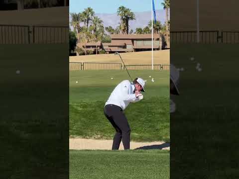 Nick Dunlap's plugged bunker and short game practice is too pure. #TaylorMade #shorts