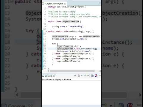 Java Object Creation using Class newInstance() method #shorts  #Java_Object_Creation