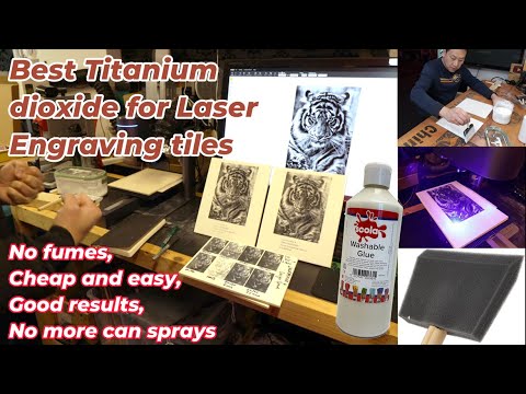 Best Titanium dioxide for laser engraving white tiles, No more spraying! with LaserPecker 4