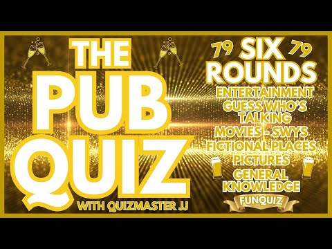 Pub Quiz No79 - 6 Different Rounds - 38 Questions & Answers - 72 Points to Win. trivia/quiz Fun Quiz