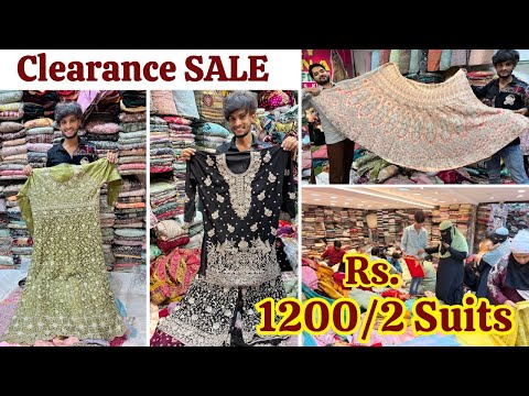 Clearance SALE @ 1200/2 Fancy Suits Partywear Dresses Sarees Tolichowki Hyderabad M.A Textiles