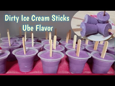 How to Make Dirty Ice Cream Sticks Ube Flavor ll Pangnegosyo recipe with costing