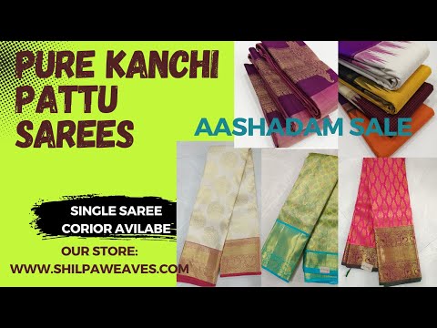 SALE! SALE! AASHADAM SALE LATEST PURE KANCHIPATTU SAREES WITH PRICE#kanchipattu #saree #directly