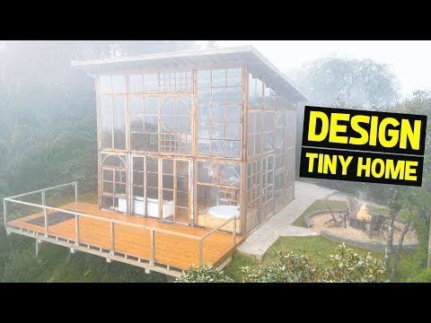 BOHO-STYLE DESIGN CABIN w/ INTRICATE GLASS PATTERNS! (Tiny Home Tour)