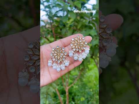 Trending Diy Kundan Stone Earrings🔥 #shorts #trending #youtubeshorts #diyearrings #crafteraditi