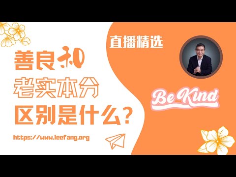 善良和老实本分的区别是什么？【直播精选】第486期