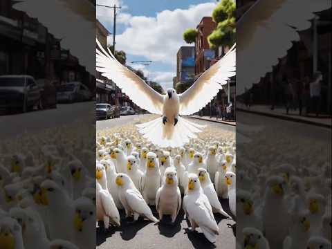 When the Corellas Took Over:The Day the Cockatoos Came to Town!🦜🌆#BirdWatching#NatureInTheCity