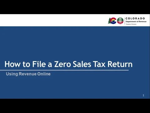 How to File a Zero Sales Tax Return Using Revenue Online