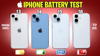 iPhone 13 vs 14 vs 15 vs 16 Battery Test | Ultimate Drain Test Comparison 2024