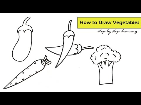 How to draw vegetables l l Simple drawing l l Step by step drawing