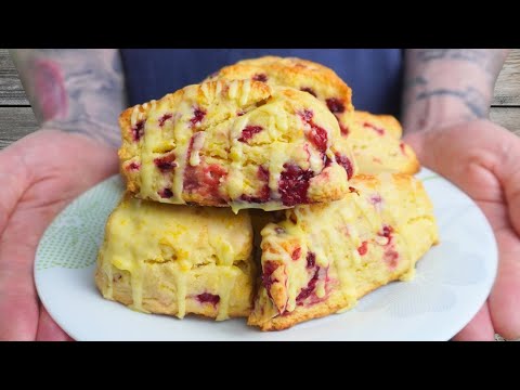 Sweet, Tart, Flaky & Delicious: Ultimate Cranberry Scones with Orange Glaze!