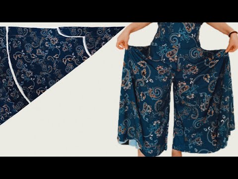 Very Easy Circular Palazzo trousers Cutting and Stitching | DIY Pants palazzo for beginners