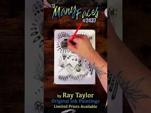 #2437 The Many Faces 2024 Collection: Ink Painting Process Timelapse with Ray Taylor