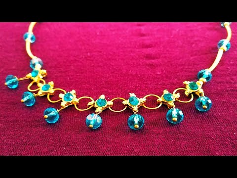 Necklace DIY | How To Make Necklace At Home | Jewellery Making Malayalam | Shabna's Designs