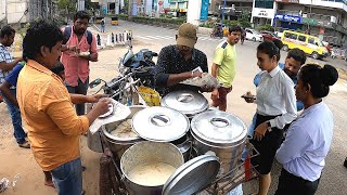 Man Selling Best Breakfast on his Bike @ Hyderabad | Any Breakfast 20 Rs Only | Amazing Food Zone