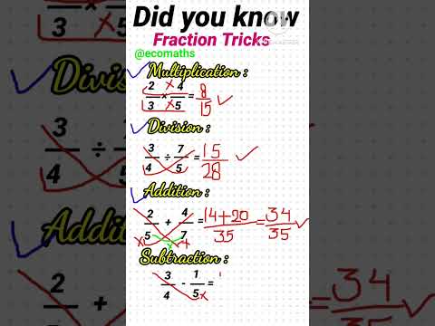 Fraction Tricks #maths #concept #fraction @Ecomaths. #addition #subtraction #shorts #viral #trending