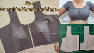 | Ep-4 | one tucks blouse cutting and stitching ✂️ simple blouse stitching method