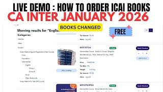 Live Demo :- How to order CA intermediate January 2026 ICAI books | CA inter Jan 2026 ICAI books