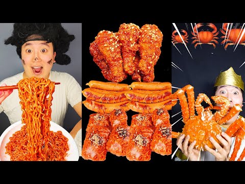 ASMR MUKBANG| Fire spicy noodles, spicy food Chicken Funny Eating! Collection