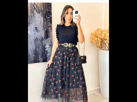 Beautiful Skirt look || #nails #fashion #latest #skirt #girls #wome