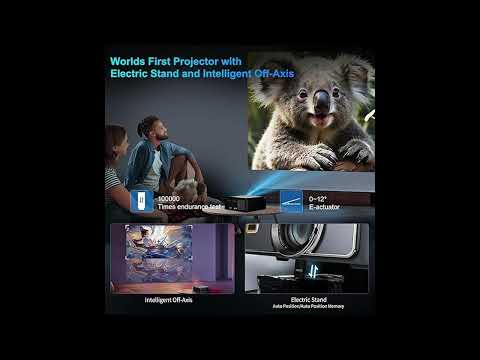 DESS Smart Projector with AI Off-Axis+E-Actuator, 1500ANSI Brightness, Native 1080P Full HD, 4K