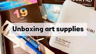 Unboxing HIMI Gouache And Art Supplies ll Essence Of Nawar ✨🎨🖌️ #art#painting#artandcraft #drawing