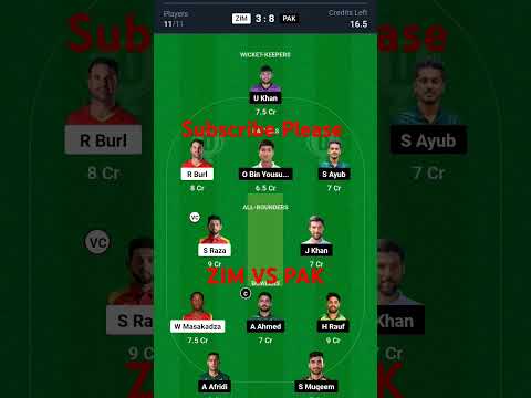 ZIM vs PAK T20 Dream11 Prediction | Dream11 team of today match | Zimbabwe vs Pakistan