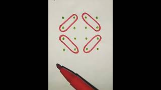 simple kolam| 4×4 dots kolam| sikku kolam #shorts