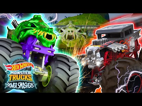 Boneshaker helps Evil villain?! | Hot Wheels Monster Trucks Power Smashers