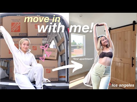 MOVE IN WITH ME ALONE IN LA! 📦 apartment tour, shopping, unpacking, building furniture, + more!