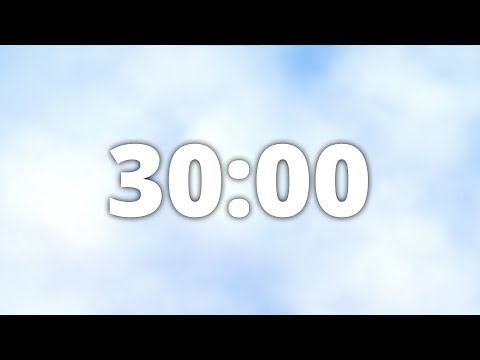 30 Minute Countdown Timer with Alarm | ☁ Soft Clouds ☁