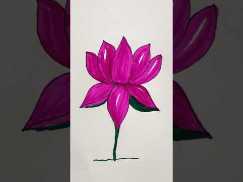 Lotus drawing with circle || used brush pen #shortvideo #shorts #brushpen #lotuspainting #drawing