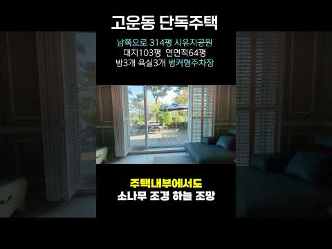 시유지공원 314평 남쪽으로 접한 세종시 고운동 조망권  최상의 단독주택 매매 으뜸초 도보3분 고운고 도보5분