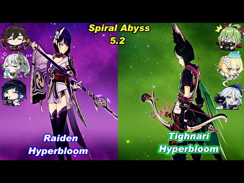 (5.2) C0 Raiden Hyperbloom & C1 Tighnari Hyperbloom Spiral Abyss Floor 12 Full Star