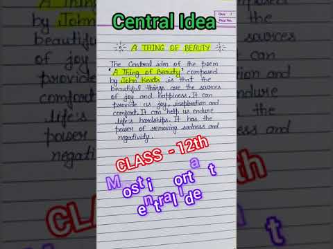 A thing of beauty Central idea | A thing of beauty class 12 #shorts #shortfeed #ytshorts #shortvideo