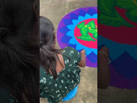 கிளி கோலம் || Parrot Rangoli #shorts #trending