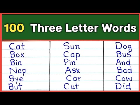 100 Three Letter Words in English || 3 letter words list || Vocabulary words