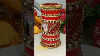 bridal bangles set with name and photos to order #contact 9460223472 #wedding #bangles#chura #chuda